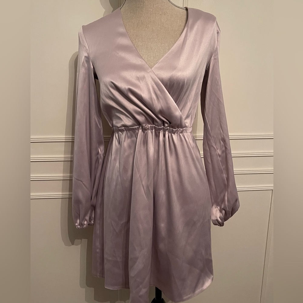 Light Pink/Champagne Long Sleeve Dress NWT